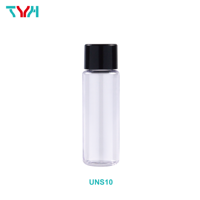 Flacon échantillon transparent en PETG de 8 ml et 10 ml avec bouchon à vis pour sérum, lotion, shampoing, certifié ISO 9001 (Série UNS)