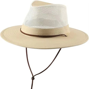 Sombrero de Vaquero de Paja Natural con Rayas, Ala Ancha Ajustable, Estilo Casual para Playa y Aire Libre, Unisex, Precio al por Mayor - Product Image 2