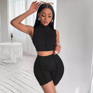 Summer Sportswear Yoga Clothes New <b>Tight</b> Sports Suit 2 Piece Set <b>Women's</b> <b>Short</b>-sleeved <b>Shorts</b> Two Piece Set - Product Image 4