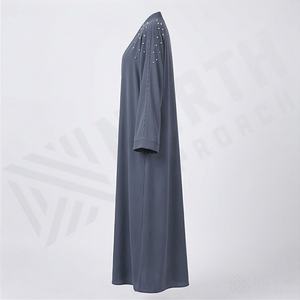 2025 OEM Kimono Abaya pour femmes musulmanes, en tissu polyester épais, doux et très extensible, col en V, manches longues, pour fêtes, Ramadan, mariages - Product Image 3