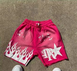 Shorts décontractés pour hommes en coton épais personnalisés avec imprimé en relief, style vintage délavé, motif graphique, cordon de serrage, streetwear, vente en gros - Product Image 5