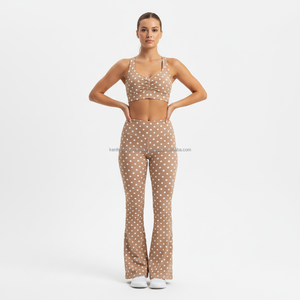 Conjunto de Yoga de 2 Piezas con Estampado de Puntos, Sublimado, Transpirable, de Secado Rápido, Talla Grande, Sujetador Deportivo y Leggings de Cintura Alta para Mujer, Marca Privada - Product Image 2