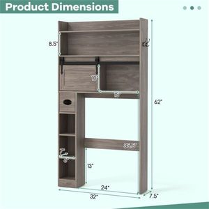 Mobile Bagno Grigio dal Design Moderno, Armadietto Contenitore in Legno Massello e MDF per Camera da Letto, Cucina, Magazzino, Hotel, Finitura Verniciata - Product Image 4