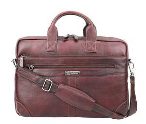 Sacoche de luxe en cuir véritable noir pour homme, sac messager professionnel, sacoche pour ordinateur portable imperméable en cuir texturé, vente en gros - Product Image 1