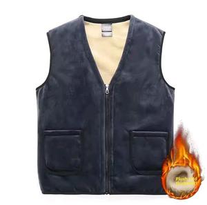 Gilet en cuir d'hiver tendance, nouveau gilet décontracté pour homme, gilet de moto en cuir de vachette à vendre - Product Image 4