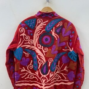 Trending Womens Boho Suzani Velvet <b>Jacket</b> Floral Hand Embroidered <b>Short</b> Coat Winter Style Wholesale Price - Product Image 2