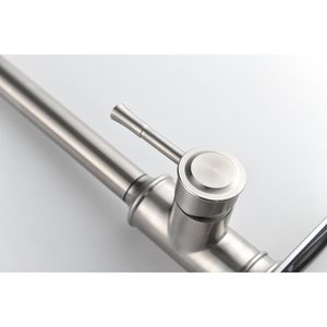 Rubinetto da cucina monocomando in acciaio inox con doccetta estraibile ad arco alto - Product Image 6