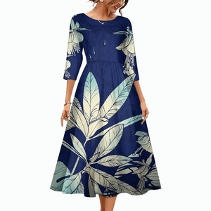 Luxury Clothes for Women High-End Plus Size <b>Hawaii</b> Floral Printed Casual <b>Dress</b> Sexy Formal Polynesian Tribal Design Custom <b>Dress</b> - Product Image 2