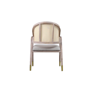 Silla de Comedor Moderna Escandinava de Madera Maciza Tapizada en Lana Gris Claro para Muebles de Hogar - Product Image 2