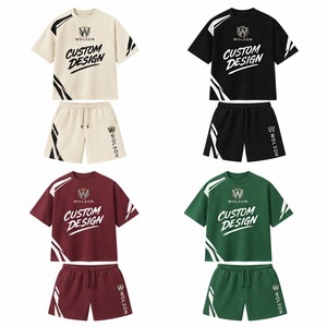 ชุดเสื้อและกางเกงขาสั้นผ้าฟลีซสำหรับผู้ชาย ชุดกีฬาสองชิ้นสวมใส่สบาย เหมาะสำหรับการฝึกซ้อมในยิม วิ่งออกกำลังกาย ฟิตเนส และสวมใส่ในชีวิตประจำวัน - Product Image 4