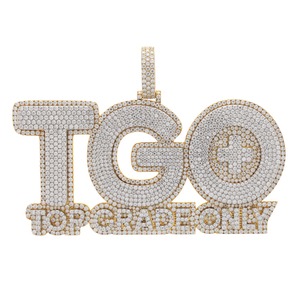 Pendentif Moissanite Taille Brillant Personnalisé, Collier Hip Hop avec Logo Glacé, Argent 925 Plaqué Or VVS, Certifié IGI, Tendance Unisexe - Product Image 5