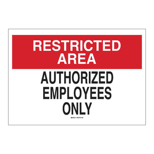 Señal de Seguridad para Área Restringida Solo para Empleados Autorizados de Brady, Señal de Piso de 7x10 Pulgadas para Control de Acceso - Product Image 3
