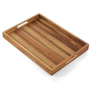 Bandeja Redonda de Madera de Nogal Pulido, Ecológica, Duradera, de Alta Calidad, Moderna, para Servir en Casa, Hotel o Restaurante - Product Image 4