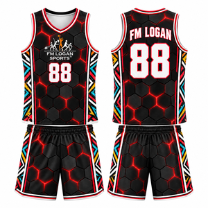 Ensemble d'uniformes de basketball par sublimation de qualité supérieure, maillot et short en maille polyester respirante, vêtements de sport personnalisés pour équipe - Product Image 1