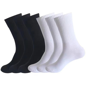 Wholesale OEM Plain <b>White</b> Ribbed Crew Ankle Short <b>Socks</b> <b>Women</b> Mens High Quality Cotton Summer Casual Breathable - Product Image 3