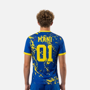 เสื้อแฮนด์บอลผ้าโพลีเอสเตอร์ตาข่ายสำหรับผู้ชาย แห้งเร็ว ระบายเหงื่อได้ดี ทรงพอดีตัว คอกลม รับสกรีนโลโก้ ชุดทีม - Product Image 3