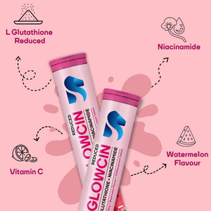 อาหารเสริมเพิ่มความกระจ่างใส Glowcin ปราศจากน้ำตาล รสแตงโม ไนอาซินาไมด์ ชนิดเม็ดฟู่ ปลอดภัย - Product Image 5