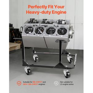 Supporto per Motore Resistente con Capacità di Carico di 750 LBS, 4 Ruote Girevoli e 4 Posizioni di Gancio, Supporto in Acciaio per Riparazione Auto - Product Image 6