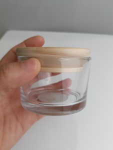 Ventes en gros de pots à bougies en verre transparent de forme cylindrique de luxe <span class=keywords><strong>Woodwick</strong></span> Oval 120 ml 210 ml avec couvercles en bois - Product Image 5