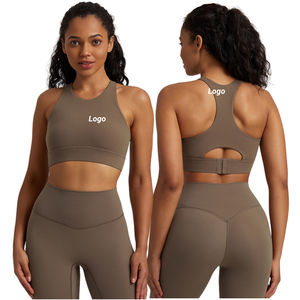 Sujetador Deportivo de 4 Vías con Logotipo Personalizado para Mujer, Elástico, Suave, Transpirable, de Secado Rápido, Nailon y Elastano, para Gimnasio, Fitness, Yoga, Doble Capa - Product Image 6