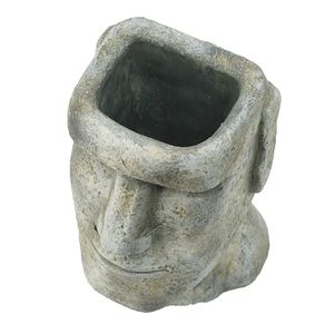 Easter Island Cement Planter 5x5.5x9" for <b>Flower</b> <b>Displays</b> - Product Image 5