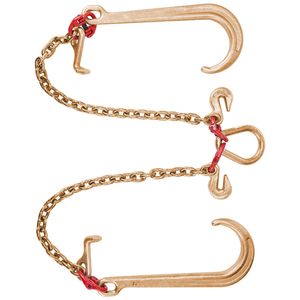 Catena a V di Grado 80, 5/16 pollici x 2 piedi, Resistenza al Rottura 9260 libbre con Ganci TJ Modello C, Catena di Traino e Trasporto X5 - Product Image 3