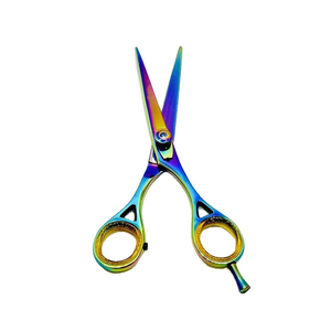 กรรไกรตัดผมมืออาชีพ High Steel Barber สีน้ำเงิน หลายสี สแตนเลส 4Cr13 น้ำหนักเบา พับได้ สำหรับคนถนัดขวา รับทำโลโก้ตามสั่ง - Product Image 1