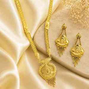 Joyería al por mayor de moda: Conjunto de joyería de diseño tradicional de latón con baño de oro de 14K, 18K, 24K, conjunto de joyería larga. - Product Image 1