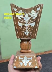 Brûle-encens en bois de séquoia naturel durable avec incrustation de nacre, motif religieux arabe, coffret cadeau de luxe, collection Rêve Printemps Automne - Product Image 5