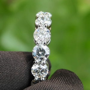 Custom <b>925</b> Sterling <b>Silver</b> VVS Moissanite Diamond Round Wedding <b>Ring</b> Full Eternity Band Engagement <b>Ring</b> Fine Jewelry - Product Image 2