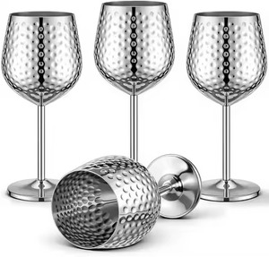 Contemporary Metal Wine Goblet Modern <b>Drinkware</b> for Wine Serving Home Bar - Product Image 1