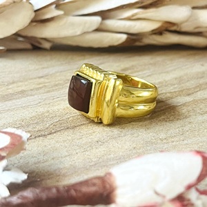 Hot Arrival Silver Eye Boho Geometric <b>Black</b> Onyx <b>Ring</b> Brass Jewelry <b>Men</b> 18k Gold Plated Chunky Signet Third Party Certified - Product Image 3