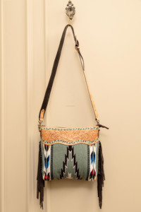 Nueva mano Tooled Nueva llegada Bolso con flecos Azteca Sillín Manta Sling Bag Bohemio Diseño único Bolsos elegantes para mujeres - Product Image 4