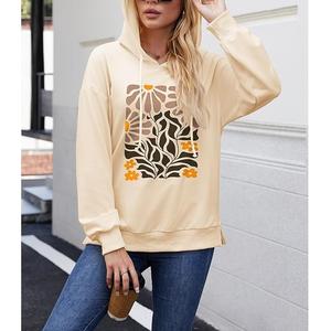 Sudadera con capucha de invierno para mujer, 100% algodón, manga larga, cuello caído, estampada, cómoda, de Bangladesh, la más vendida. - Product Image 2