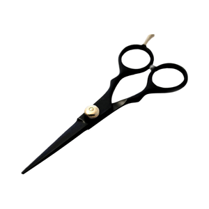 Ciseaux de toilettage pour barbe et moustache en acier inoxydable noir, lame droite et aiguisée, pour barbiers - Product Image 1
