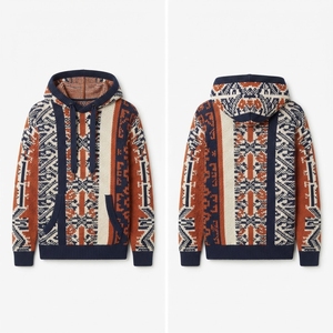 Sweat à capuche unisexe en tricot personnalisé avec logo, pull thermique en polaire pour l'hiver, coupe classique, 100% coton, imperméable, streetwear - Product Image 4