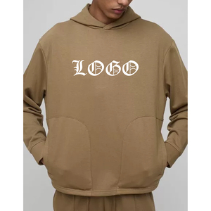Fashionable 100% Cotton Winter <b>Men's</b> Hoodies Custom 3D Embroidered Logo Breathable Oversized Drop Shoulder Fleece Stonewashed - Product Image 1