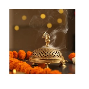 Elegante Quemador de Incienso Metálico con Bandeja Recolectora de Cenizas para Rituales Espirituales en Interiores y Uso de Fragancias - Product Image 2