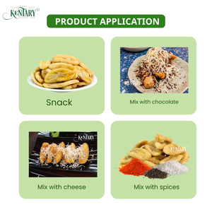 Rebanadas de plátano ligeras de textura dura y sabor dulce secas al vacío listas para comer y fritas para venta minorista y etiqueta privada - Product Image 5