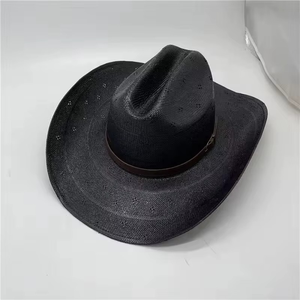 Genuine Leather Western Cowboy <b>Hats</b> for Men and Women Fedora Gambler <b>Hat</b> Cowboy Style Outback <b>Hat</b> With Buckle <b>Band</b> - Product Image 5