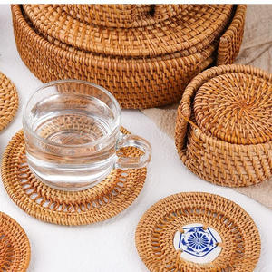 Oferta caliente: Manteles aislantes de bambú, posavasos de ratán, alfombrillas para tazas de té, manteles individuales occidentales, alfombrillas de paja para mesa, posavasos decorativos, pajitas. - Product Image 5