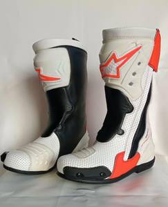 Moto <b>Boots</b> Men's <b>White</b> Black Red Genuine Leather Zip Closure Breathable <b>Ankle</b> Round Toe All Seasons - Product Image 1