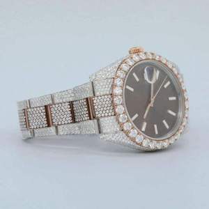 Reloj de Moda Personalizado con Diamantes, Movimiento de Cuarzo ETA, Fecha Automática, Esfera de Cristal, Correa de Acero Inoxidable para Reventa, Unisex - Product Image 3