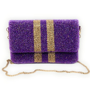 กระเป๋าคลัทช์ลูกปัดเมล็ดสีแดงสำหรับผู้หญิงกระเป๋าคาดลำตัวทำด้วยมือสายสีขาวปักลายกระเป๋าใส่เหรียญแฟชั่นที่ทนทาน - Product Image 5