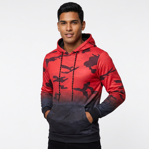 <b>Men's</b> <b>Red</b> Camouflage Hoodie Slim Fit Polyester <b>Sweatshirt</b> With Pocket Casual Autumn Wear - Product Image 4