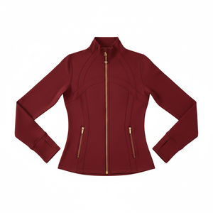 New Autumn Winter Women Yoga Jacket Quick Drying Breathable Windproof Spandex Nylon <b>Tight</b> Fitting Long Sleeved Fitness Jackets - Product Image 2