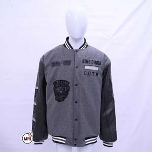 Premium Embroidered Letterman Varsity <b>Leather</b> <b>Jacket</b> for Men Custom Wool <b>Leather</b> OEM ODM Manufacturer Sample Service Available - Product Image 1