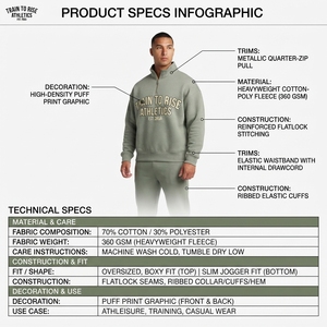 Sweat-shirt d'entraînement pour homme en molleton bouclette 400 GSM, col zippé, couleur sauge, coupe oversize à épaules tombantes, personnalisable avec motif OEM - Product Image 5