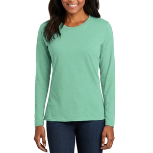 Solid Long Sleeve Women T Shirt Premium Cotton Fabric Regular Fit Soft Breathable Casual Daily Wear Shirt <b>Top</b> - Product Image 3