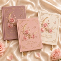 Carnet LABON personnalisé Rose Lune avec dorure or céleste, couverture rigide en PU, esthétique, à points, cadeau de luxe, vente en gros